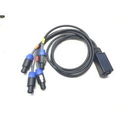Speakon Adapter - Speakon 8 Chassis til 4x Speakon 4  1m