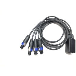 Speakon Adapter - Speakon 8 Chassis til 4x Speakon 4 Hun NLT4FXX 1m