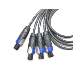 Speakon Adapter - Speakon 8 Chassis til 4x Speakon 4 Hun NLT4FXX 1m