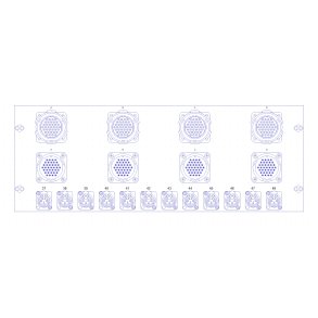 LK 37 Rackpanel 4U Splitt - 4x LK37 Female linket til 4x LK male 12x XLR Female (kanal 37-48)