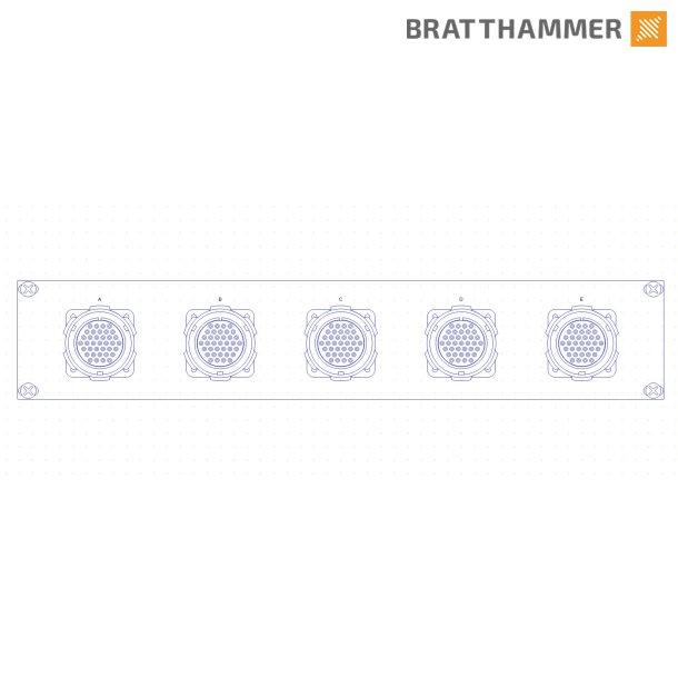 LK 37 Rackpanel 2U - 5x LK37 Female - 1,5m Fanout XLR Male