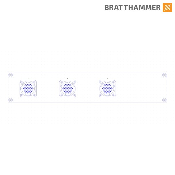 LK 37 Rackpanel 2U - 3x LK37 Male - 1,5m Fanout XLR Female