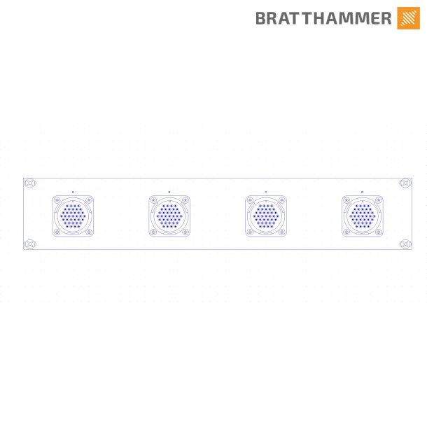 LK 37 Rackpanel 2U - 4x LK37 Male - 1,5m Fanout XLR Female