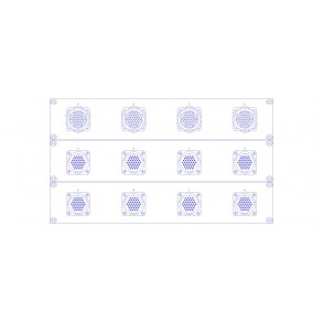 LK37 Rackpanel 6U - 4x LK37 Input - Splitt 2x4 LK37 Output