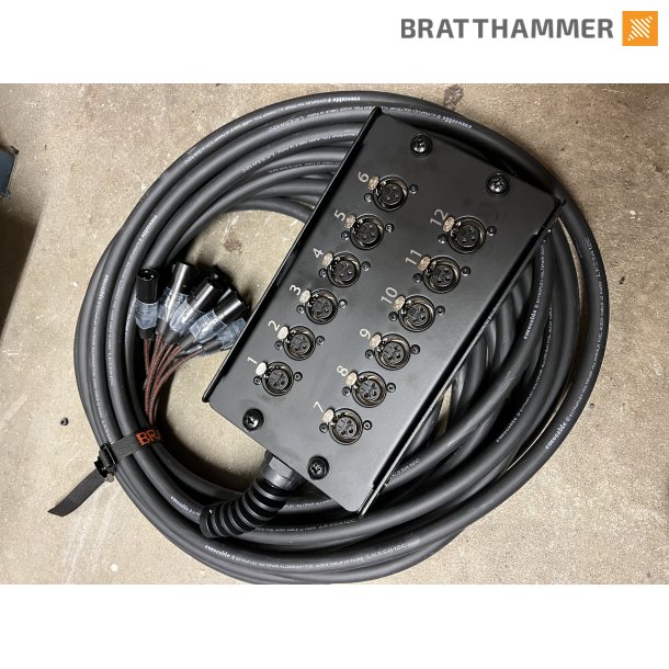 Multikabel 12-par 3-pin Eurocable m/stageboks