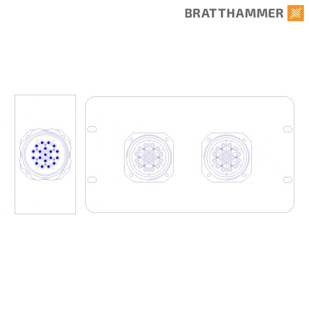 Socapex stageboks : 1x Socapex male - 2x Socapex female