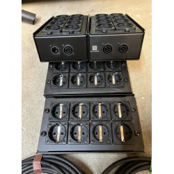 Stageboks halv - Input: 1x True1. Output: 8x schuko, 3x true1