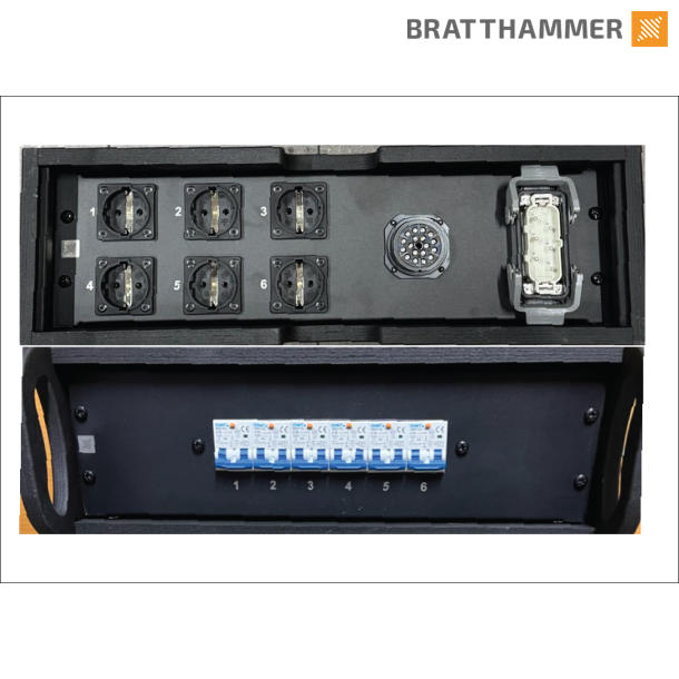 PDU 6-kurser. Omkoblingsbar 230/400V