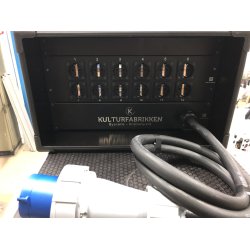 PDU 6U 230V 63A 12-kurser - 12x Singel schuko