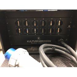 PDU 6U 230V 63A 12-kurser - 12x Singel schuko