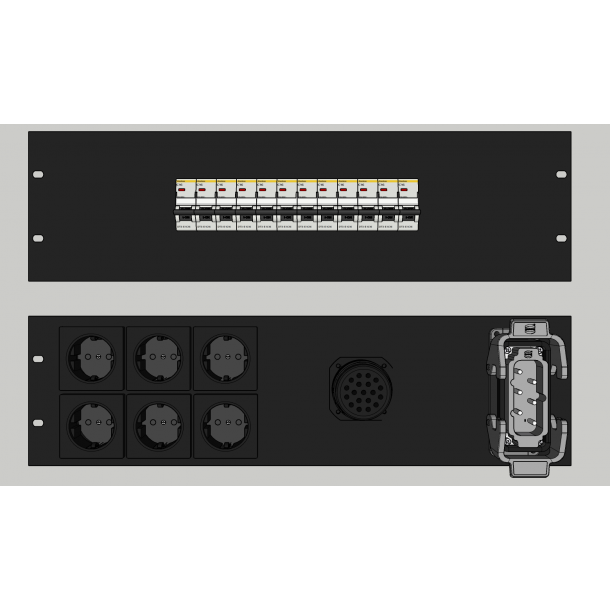 PDU 6-kurser. Omkoblingsbar 230/400V