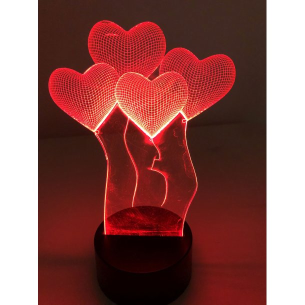 3D Lampe - Hjertebalonger