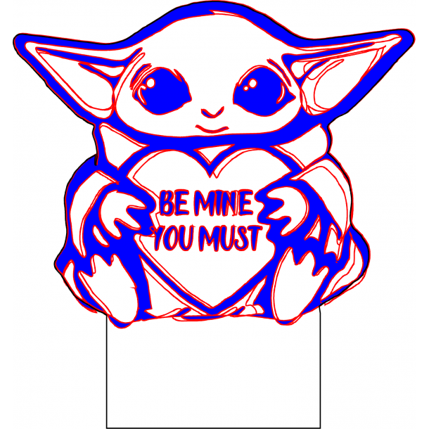 3D Lampe - Baby yoda be mine you must