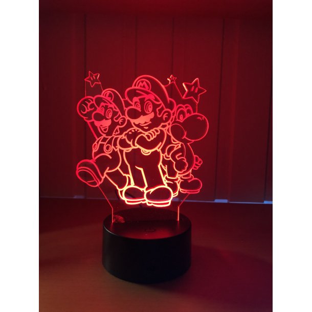 3D Lampe - Mario, Luigi og Yoshi