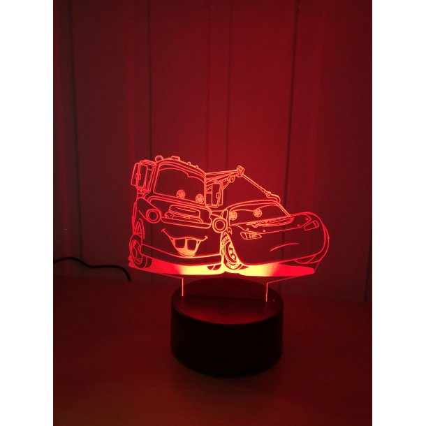 3D Lampe - McQueen og Bill