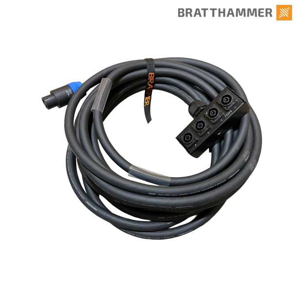 Speakon 8 til stageboks med 4x speakon NL4 chassis