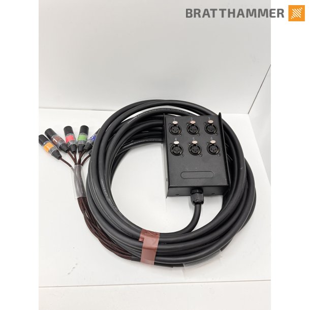 Multikabel 6-par m/stageboks 10m